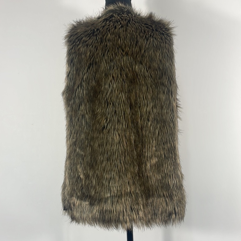 Miss London, Retro Faux Fur Vest, Size Medium, brown, Vintage look - Picture 3 of 11